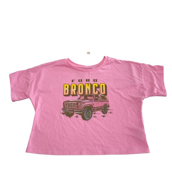 Wonder nation Girls Graphic Cropped T-Shirts - Pink and Cream size S 6-6X - Picture 4 of 11